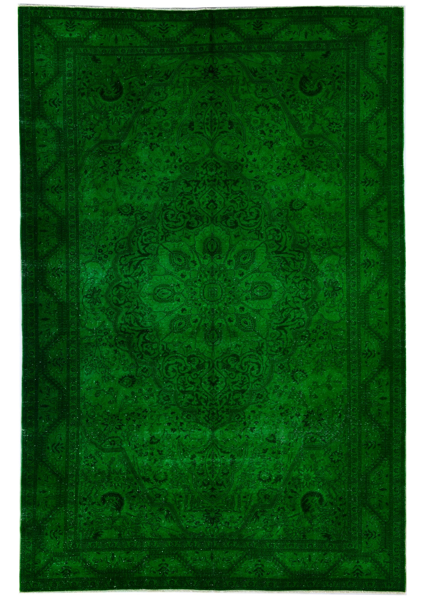 Verdant Legacy Vintage Hand-Woven Wool Carpet 295x202 cm
