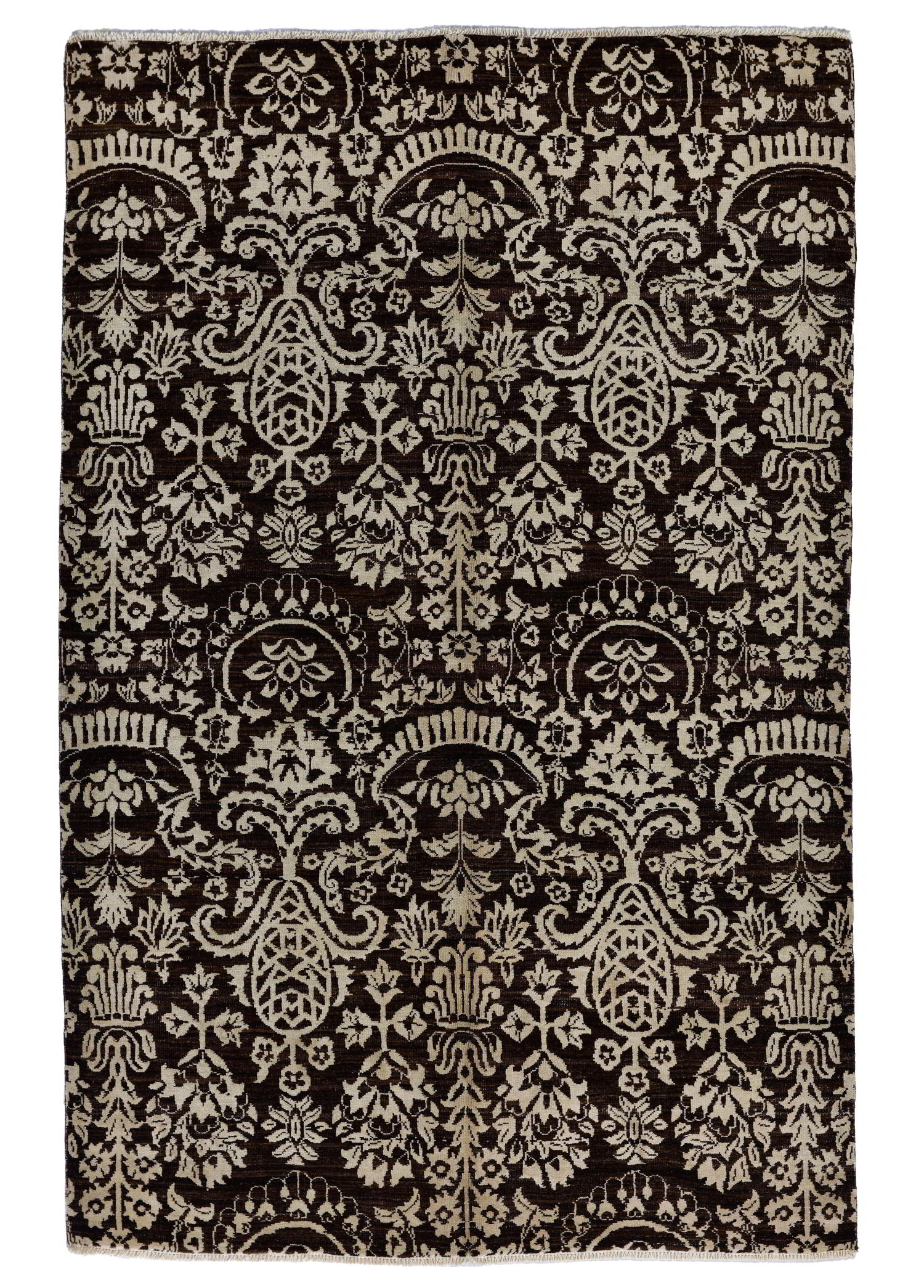 Nocturne Grove Hand-Woven Wool and Silk Carpet 186x123 cm