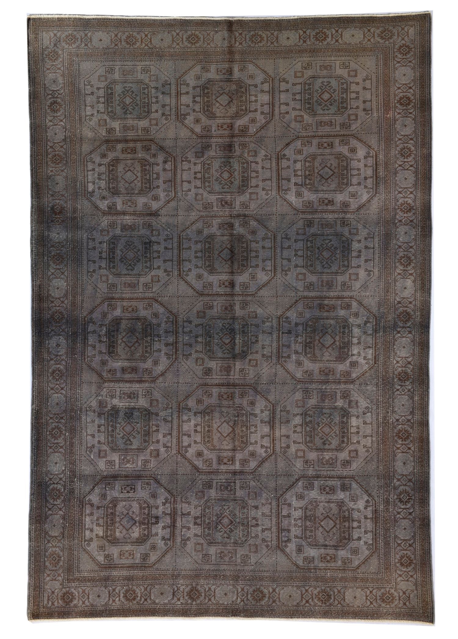 Anatolian Cubist Vintage El Dokuma Yün Halı 288x196 cm