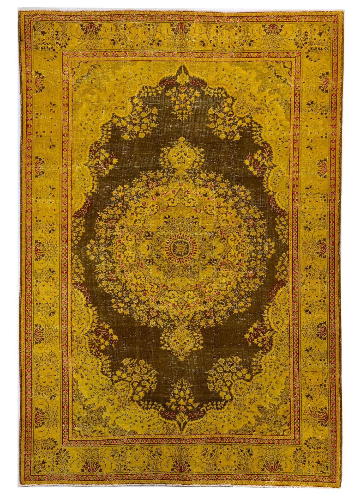 Imperial Saffron Vintage El Dokuma Yün Halı 301x212 cm