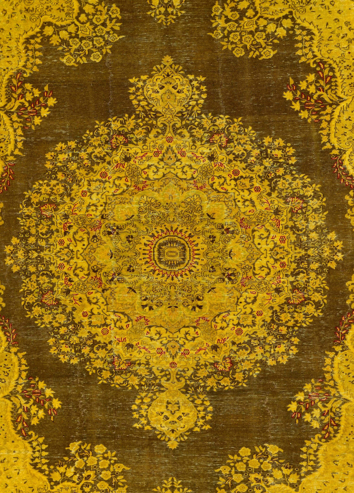 Imperial Saffron Vintage El Dokuma Yün Halı 301x212 cm
