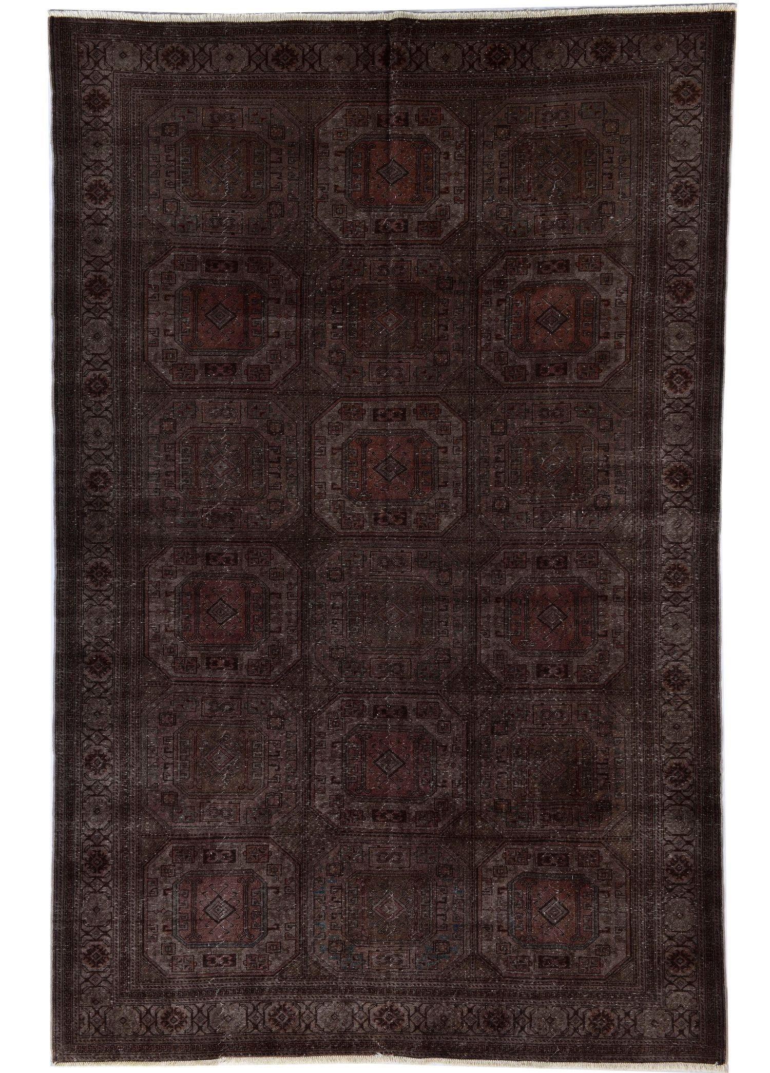 Seljuk Obsidian Vintage El Dokuma Yün Halı 298x193 cm