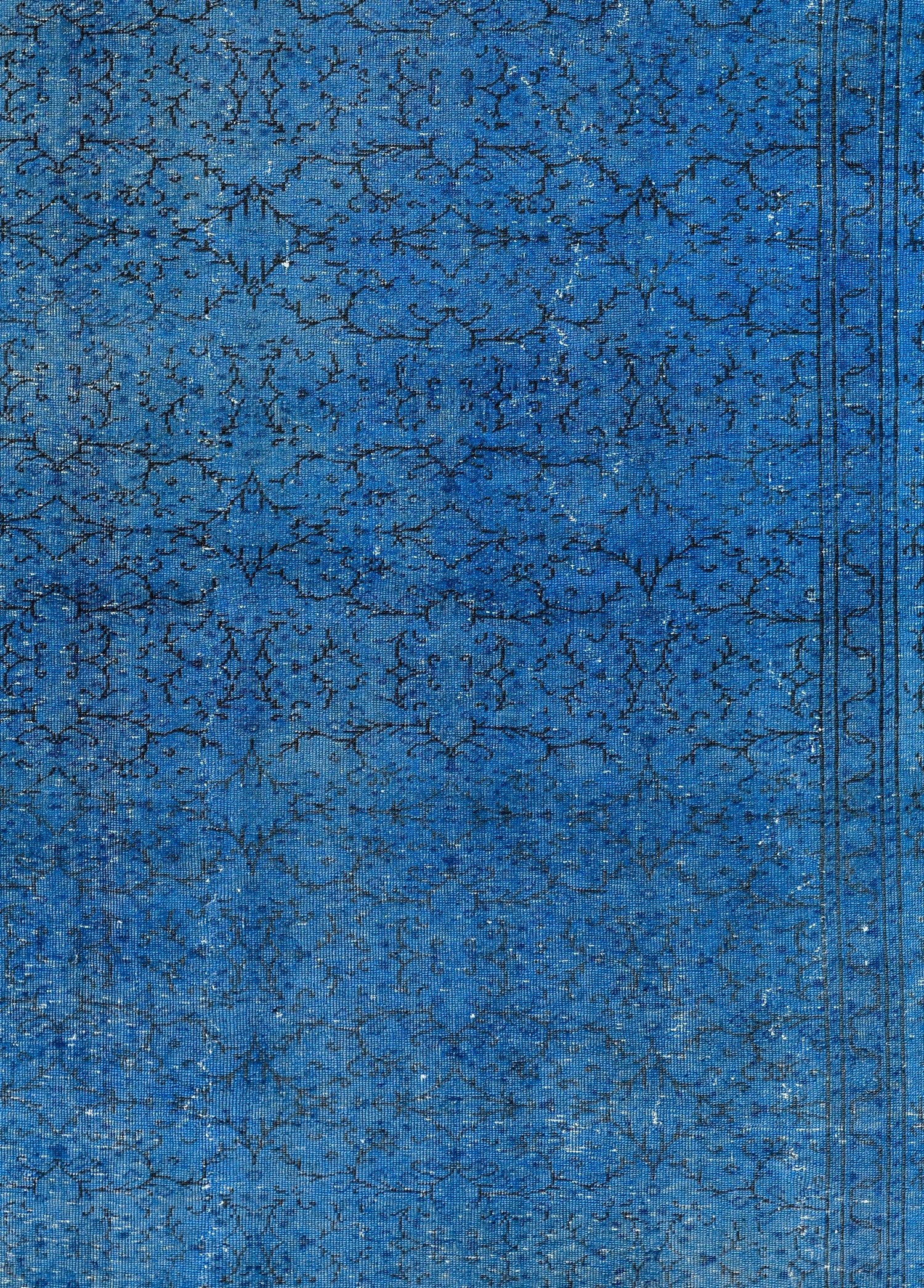 Celestial Blue Vintage El Dokuma Yün Halı 293x202 cm
