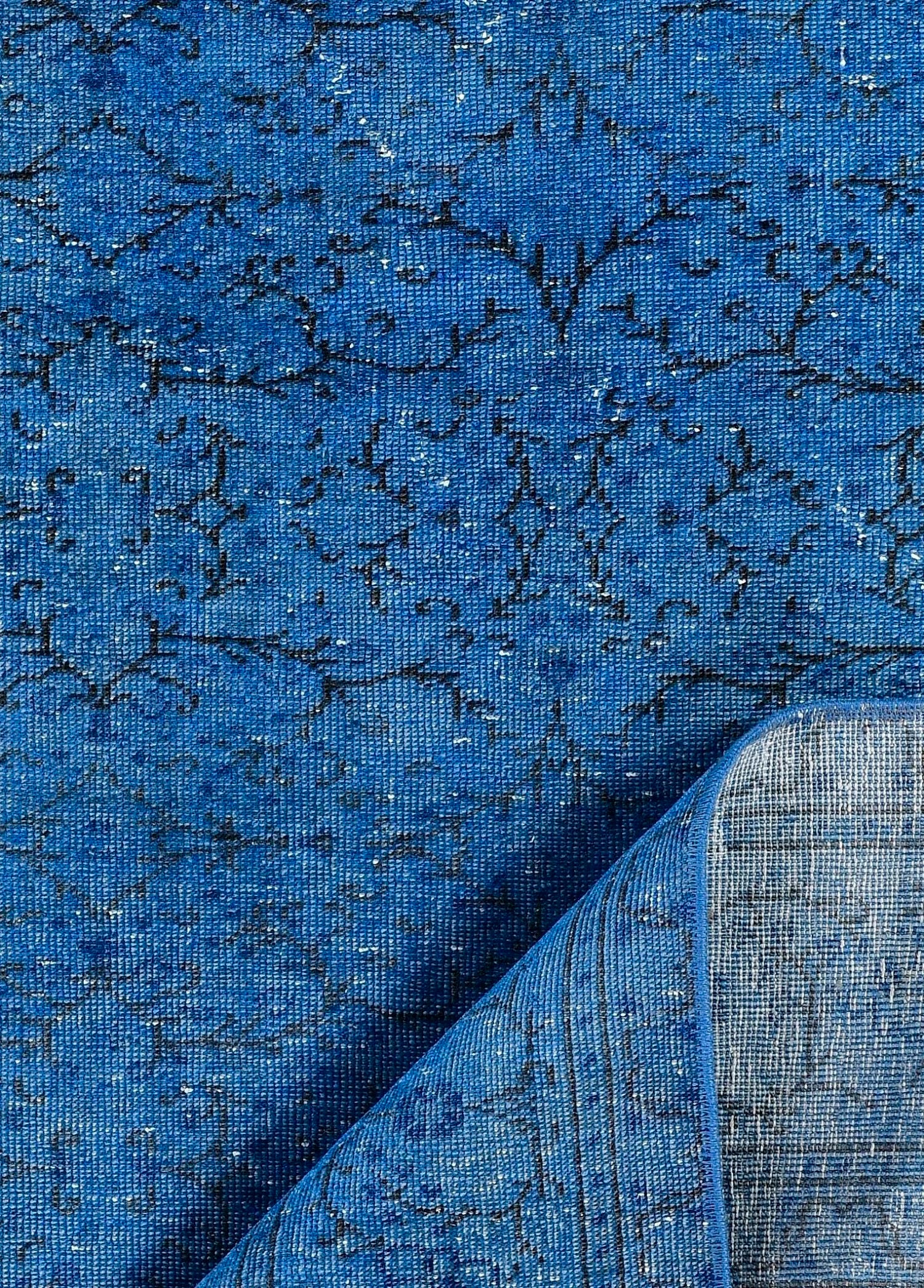 Celestial Blue Vintage El Dokuma Yün Halı 293x202 cm