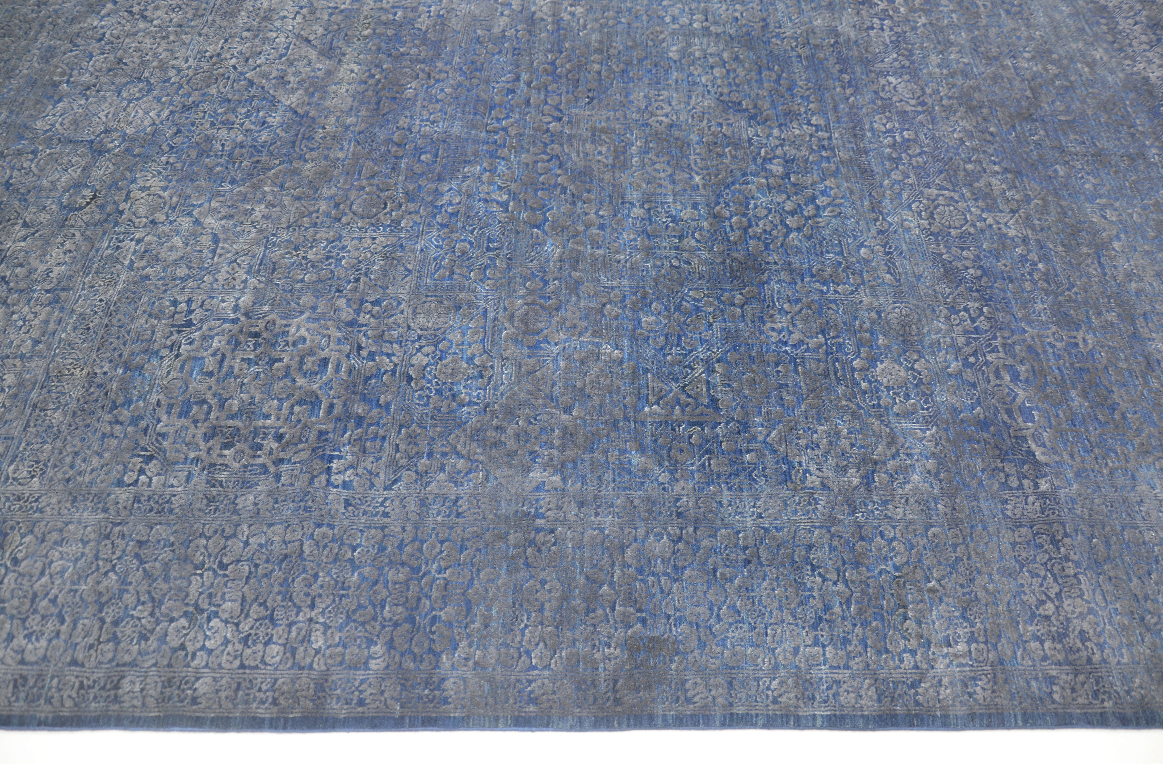 Elysium Blue El Dokuma Yün ve İpek Halı 294x198 cm