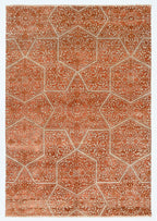 Baroque Hand-Woven Wool and Silk Carpet 251x171 cm