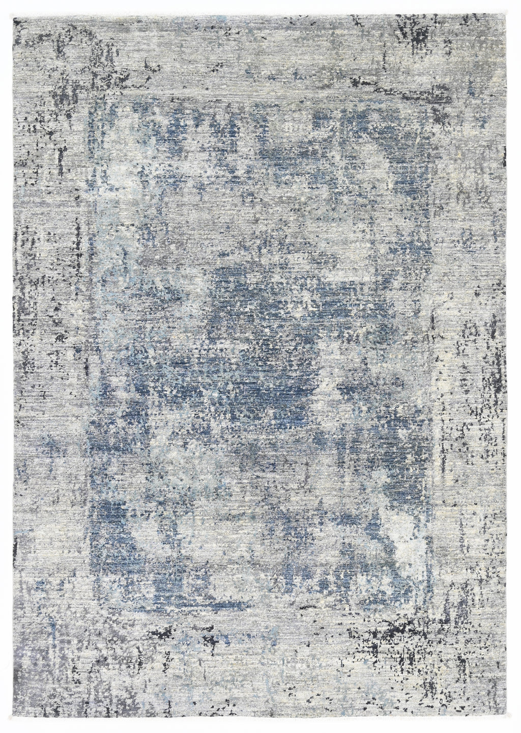 Titanium Flow Hand-Woven Wool and Silk Carpet 238x165 cm