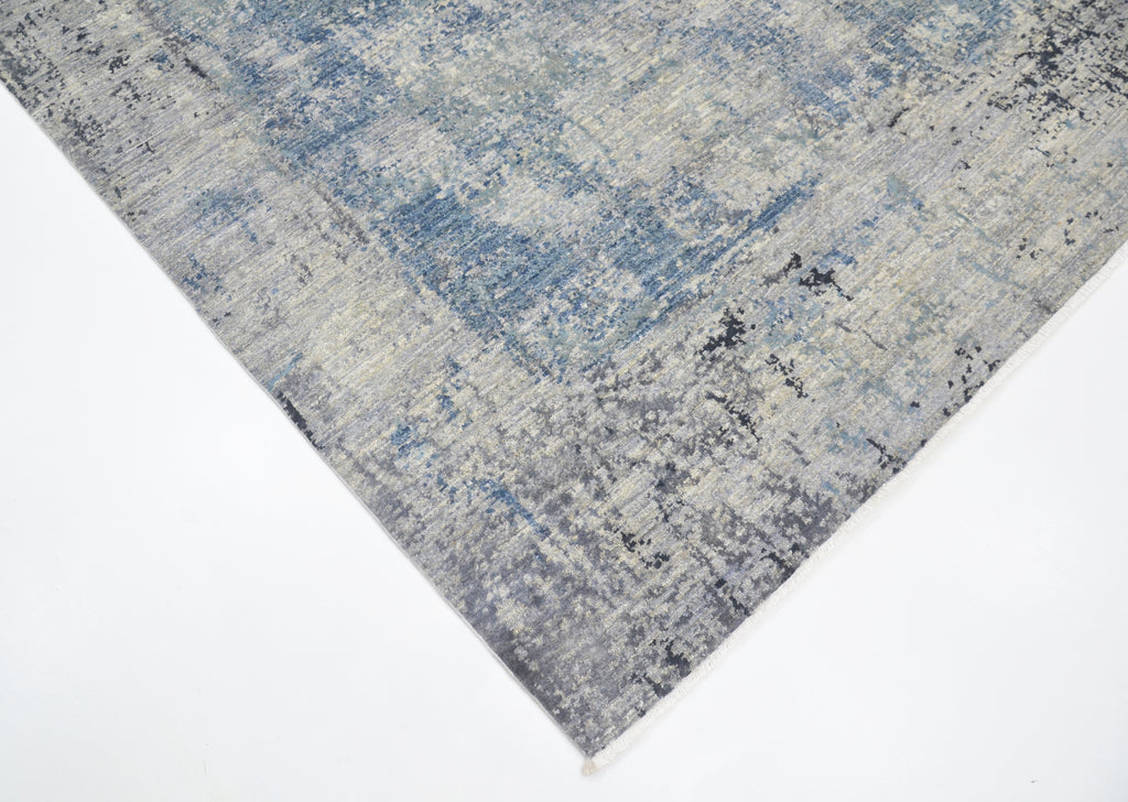 Titanium Flow Hand-Woven Wool and Silk Carpet 238x165 cm