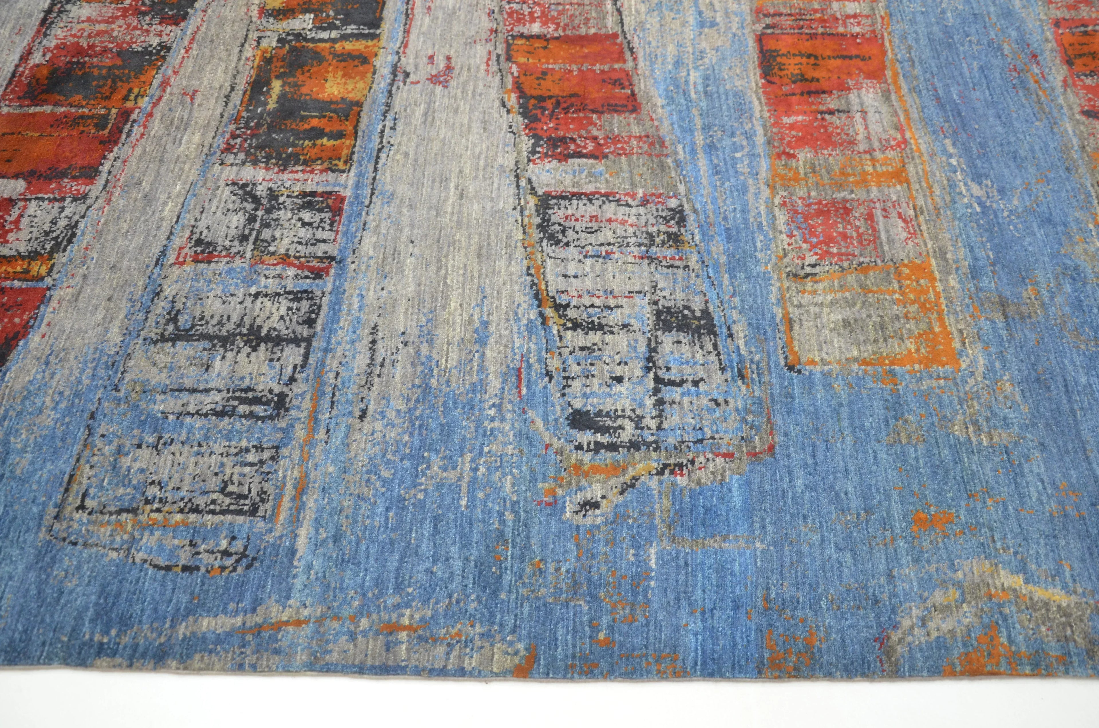 Abstract Strata – Emberwave El Dokuma Yün Halı 251 x 168 cm