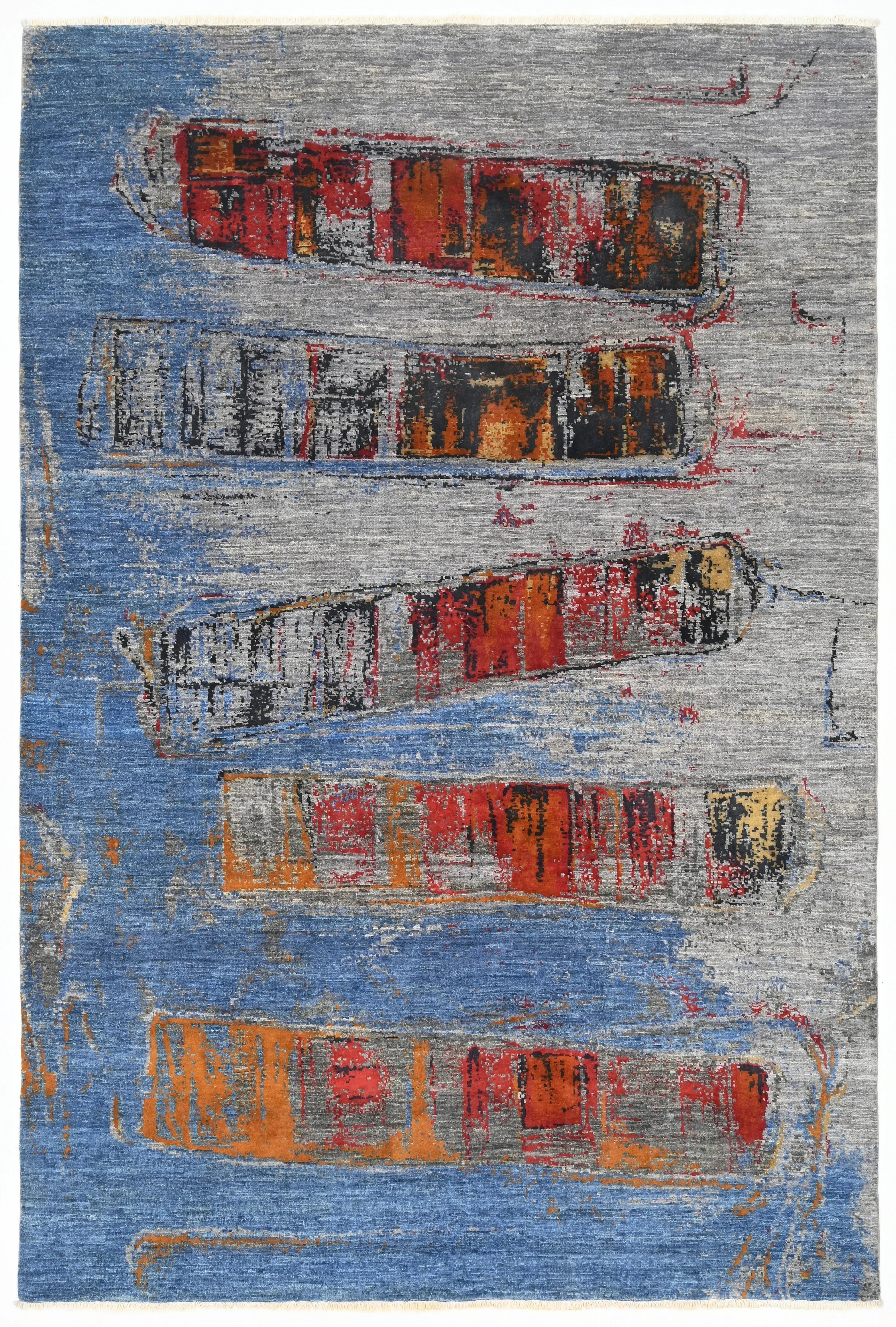 Abstract Strata – Emberwave El Dokuma Yün Halı 251 x 168 cm