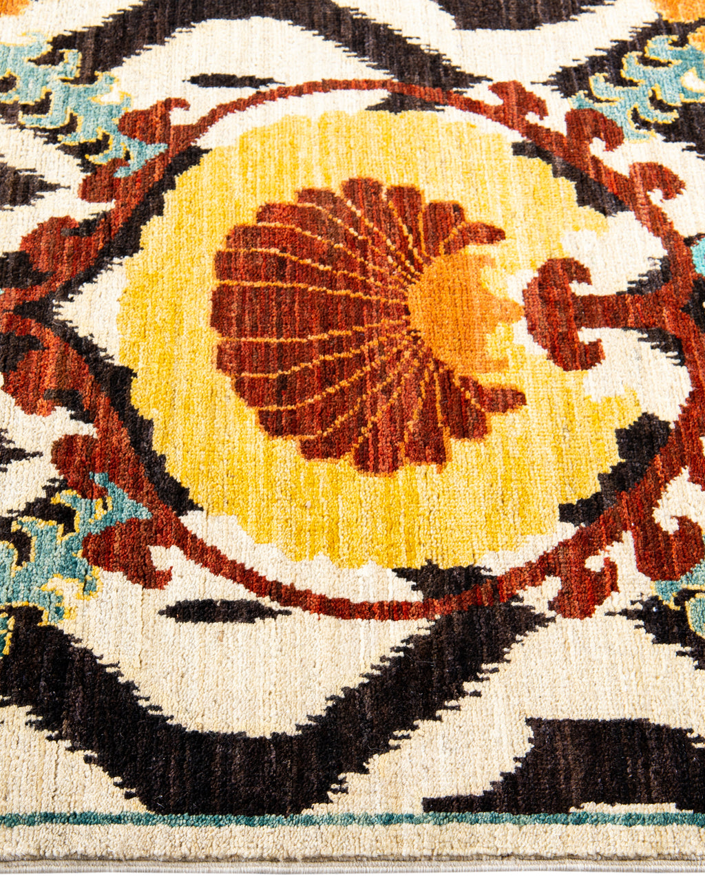 Anor Hand-Woven Wool and Silk Carpet 292x080 cm