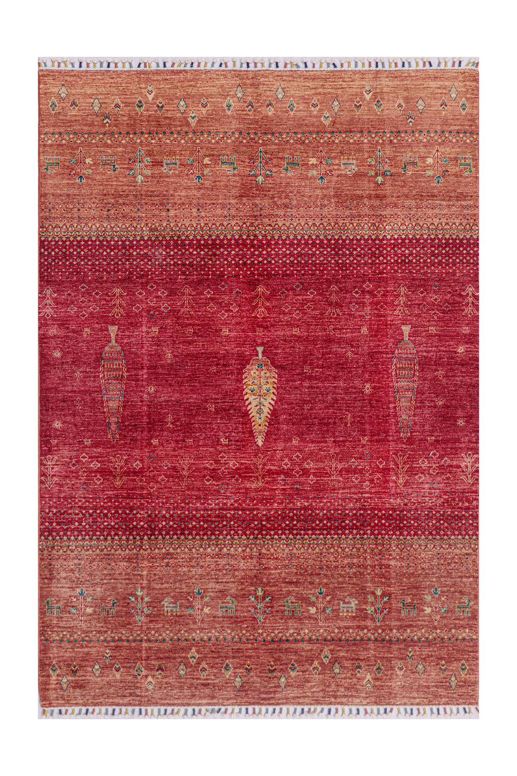 Crimson Cypress El Dokuma Yün ve İpek Halı 241x167 cm