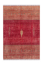 Crimson Cypress Hand-Woven Wool and Silk Carpet 241x167 cm