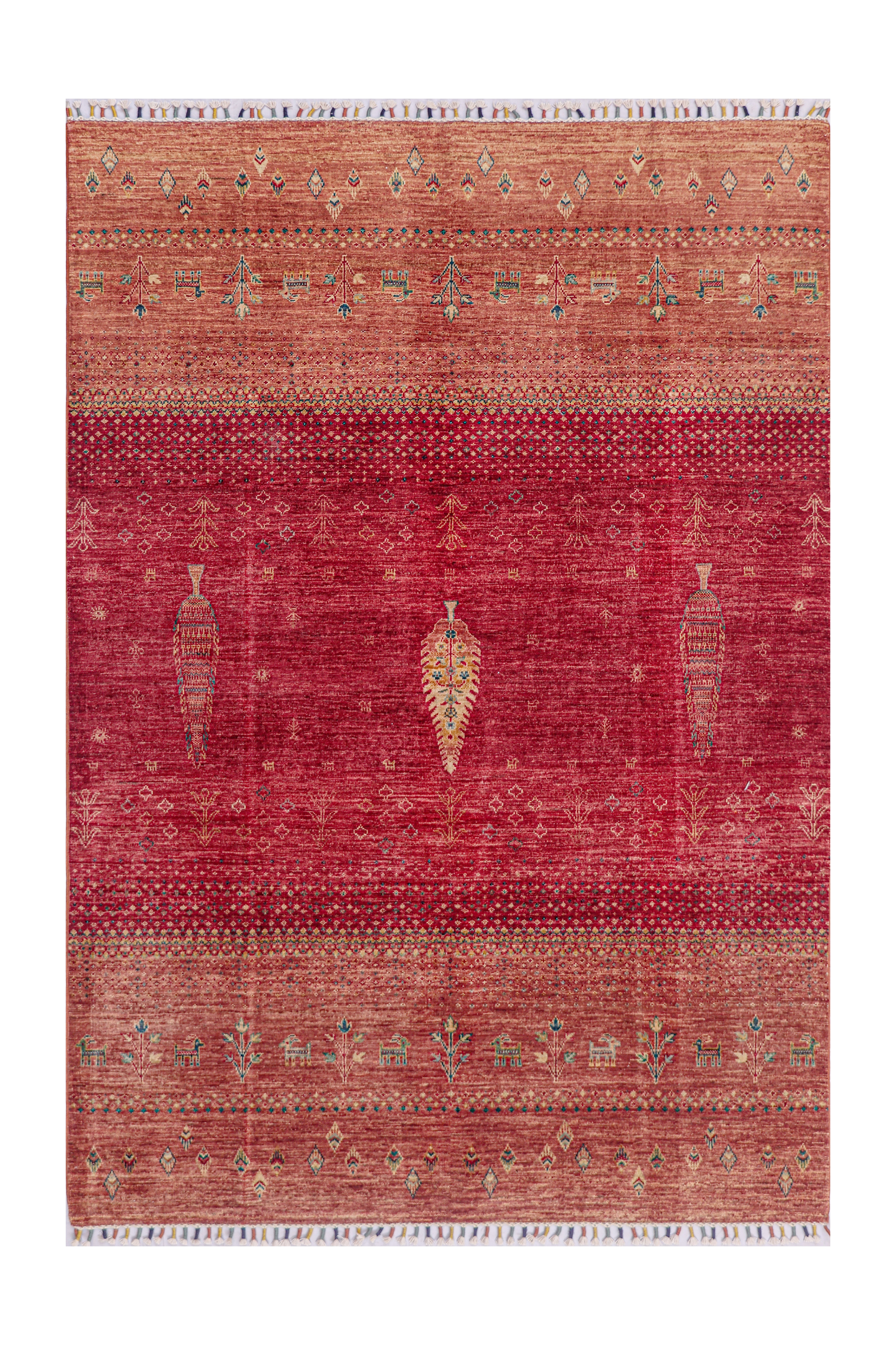 Crimson Cypress El Dokuma Yün ve İpek Halı 241x167 cm