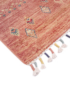 Crimson Cypress Hand-Woven Wool and Silk Carpet 241x167 cm