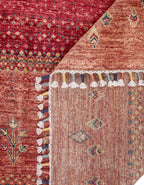 Crimson Cypress Hand-Woven Wool and Silk Carpet 241x167 cm
