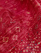 Crimson Cypress Hand-Woven Wool and Silk Carpet 241x167 cm
