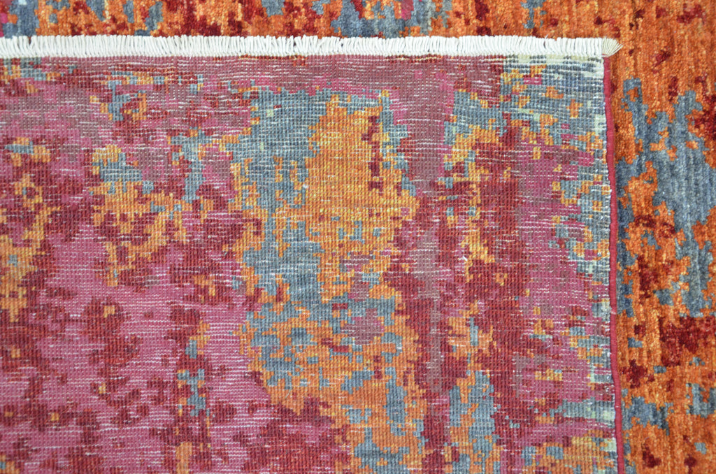 Amber Glow Hand-Woven Wool and Silk Carpet 290x246 cm