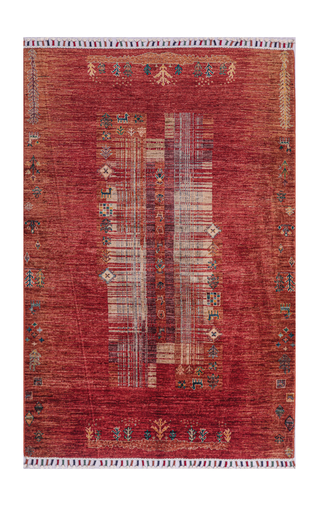 Nomadia Crimson El Dokuma Yün Halı 181 x 120 cm