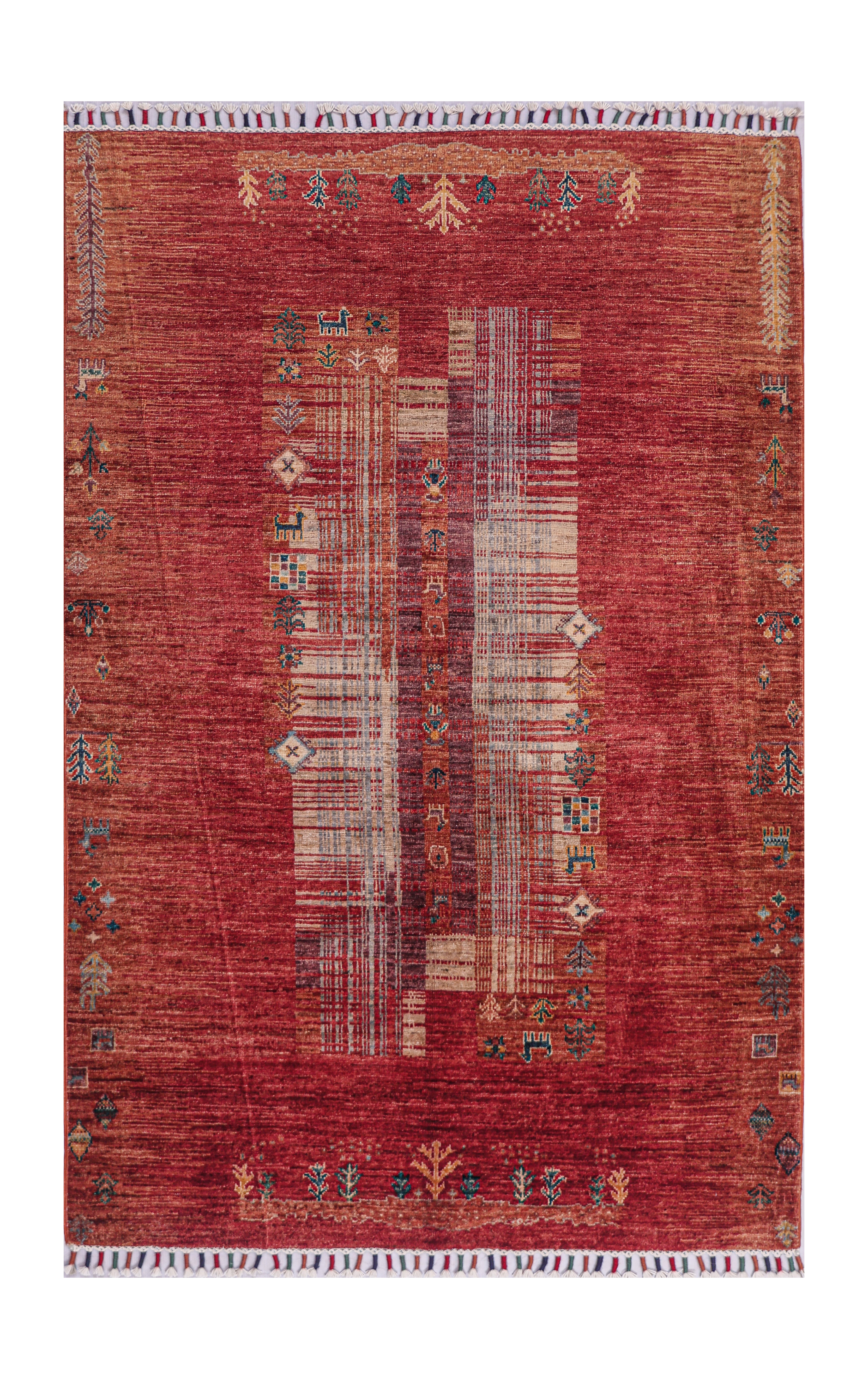 Nomadia Crimson El Dokuma Yün Halı 181 x 120 cm