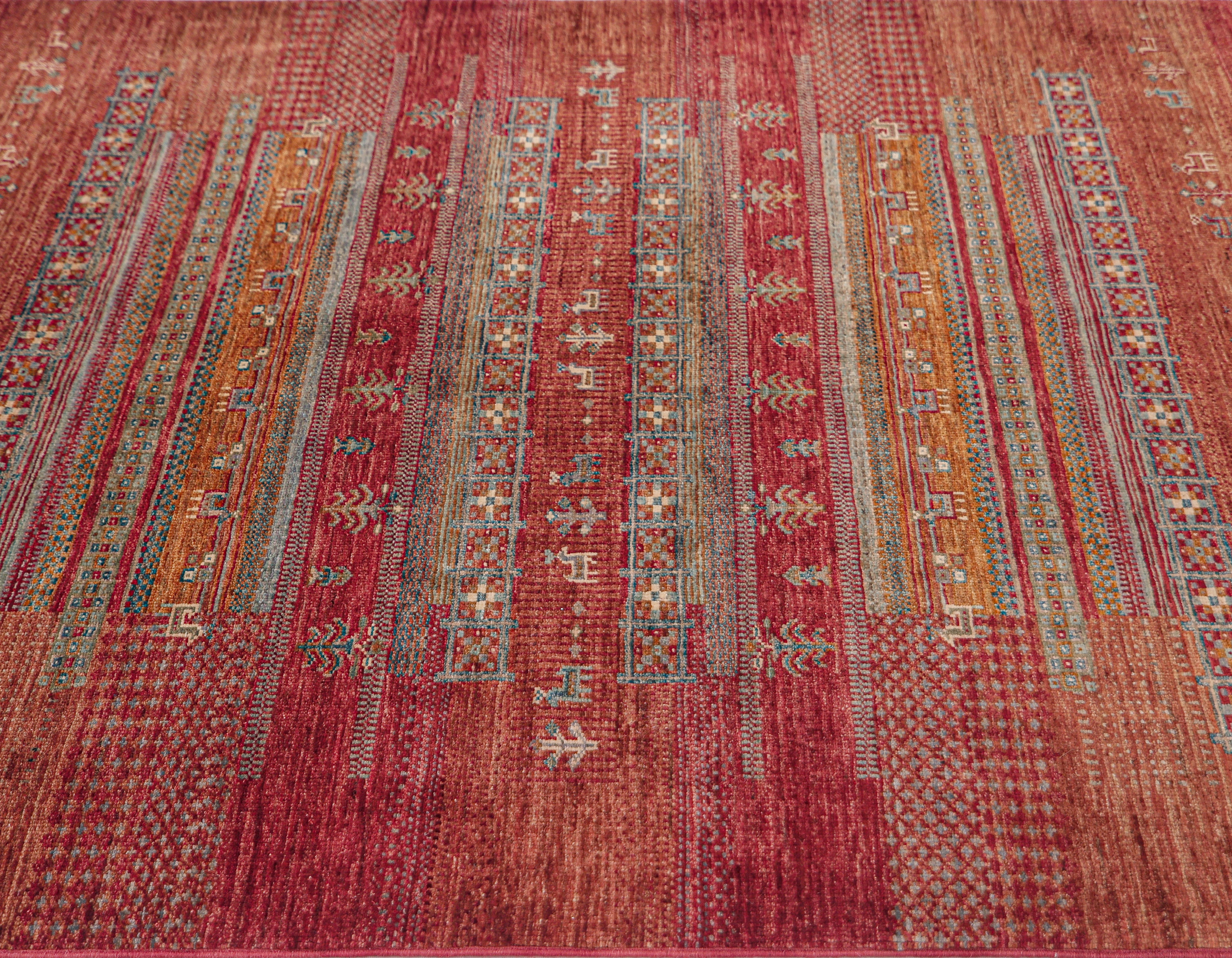 Nomadia Saffron Red El Dokuma Yün Halı 182 x 124 cm
