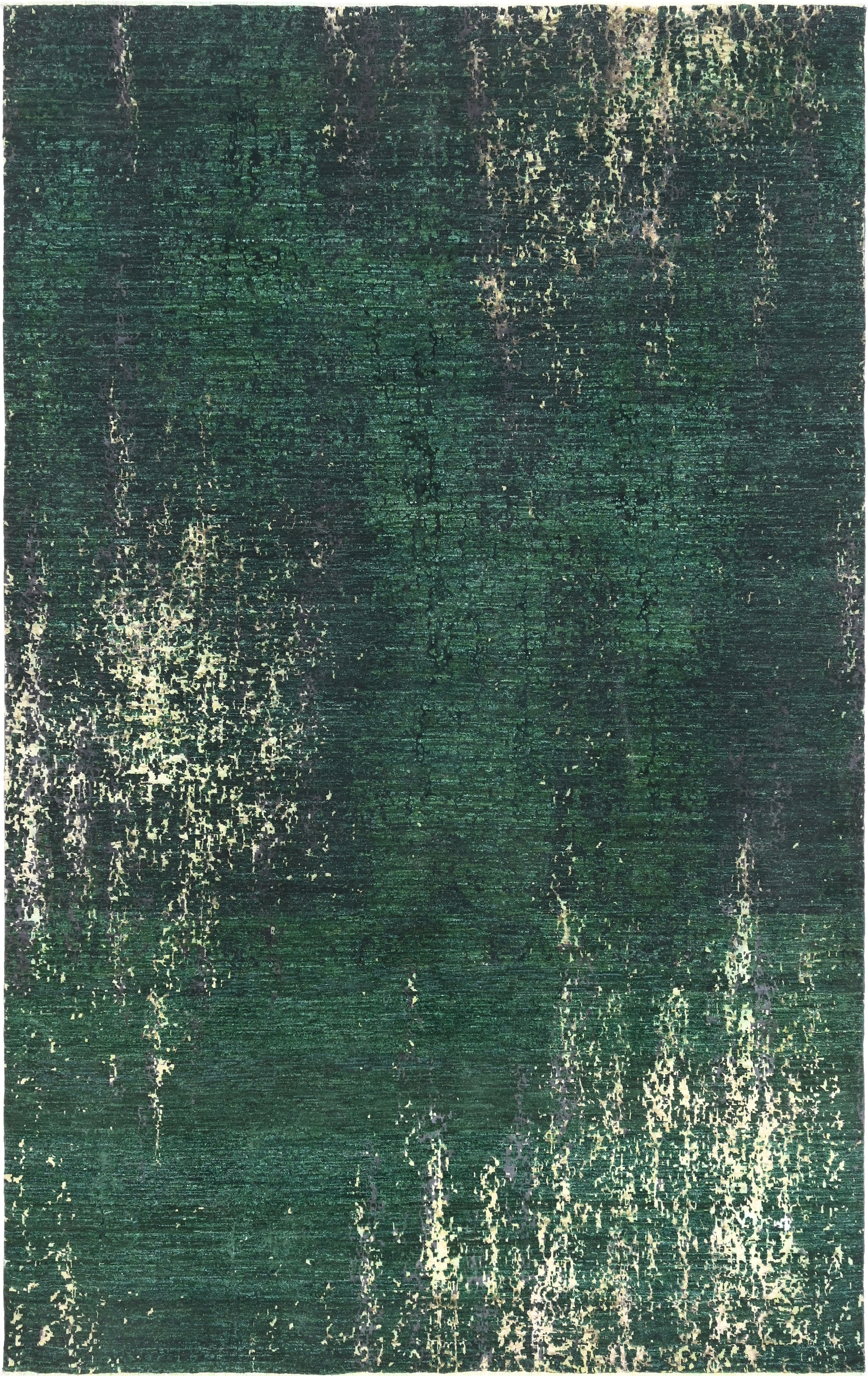 Verdant Hand-Woven Wool and Silk Carpet 312x199 cm