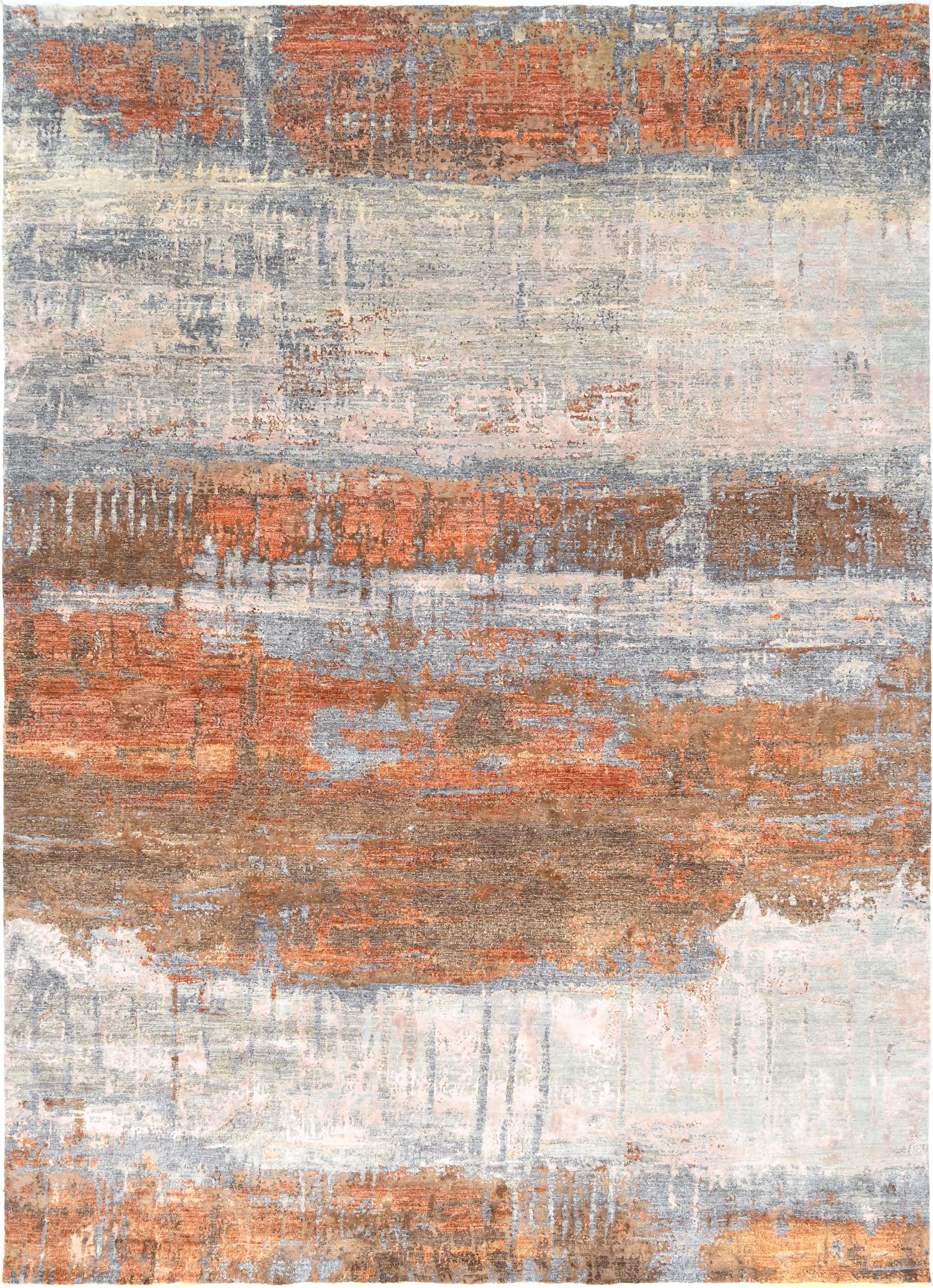 Terracina Hand-Woven Wool and Silk Carpet 364x267 cm