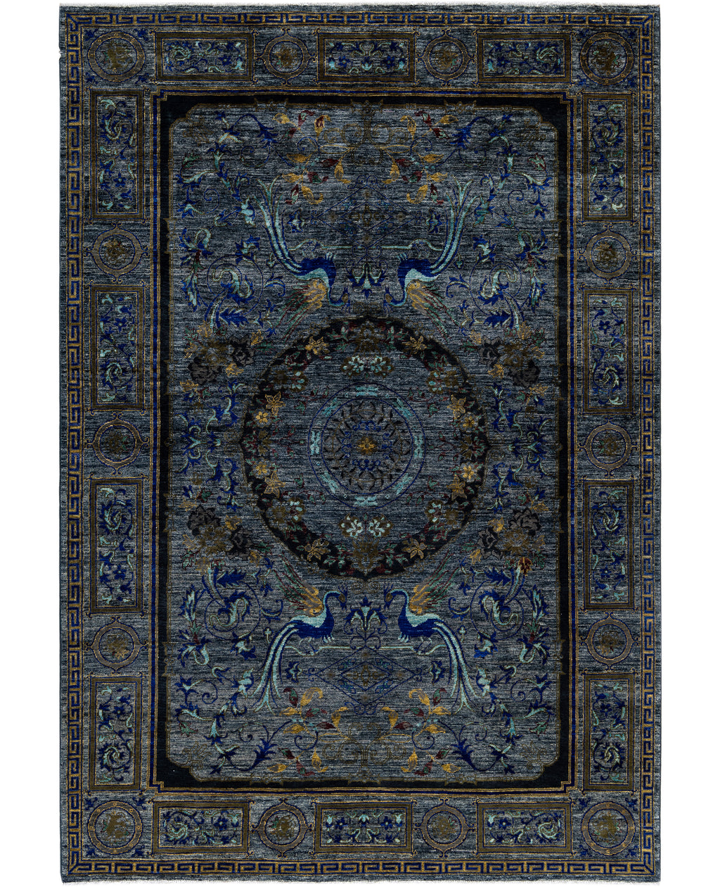 Imperial Phoenix Blue El Dokuma Yün Halı 268 x 186 cm