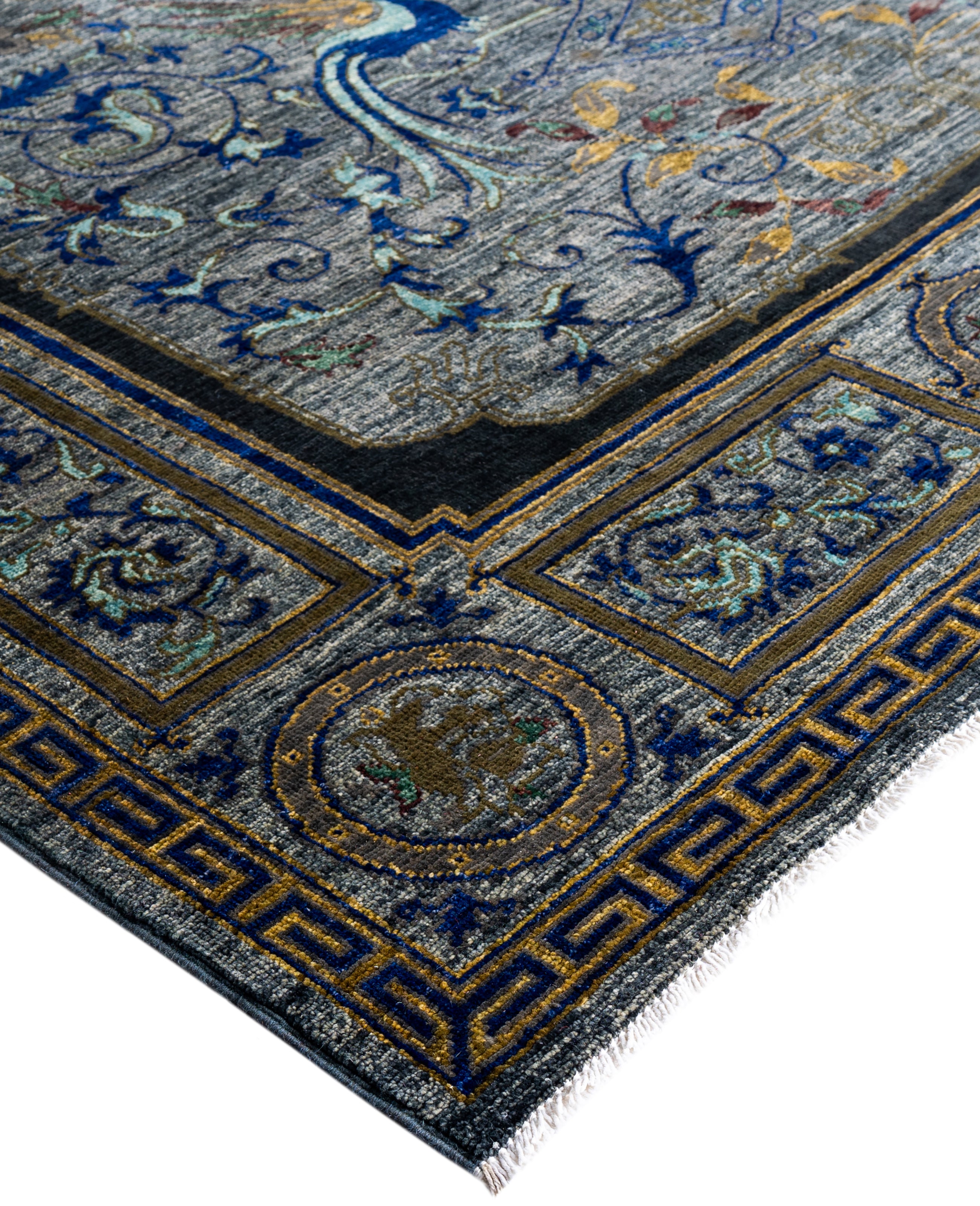 Imperial Phoenix Blue El Dokuma Yün Halı 268 x 186 cm