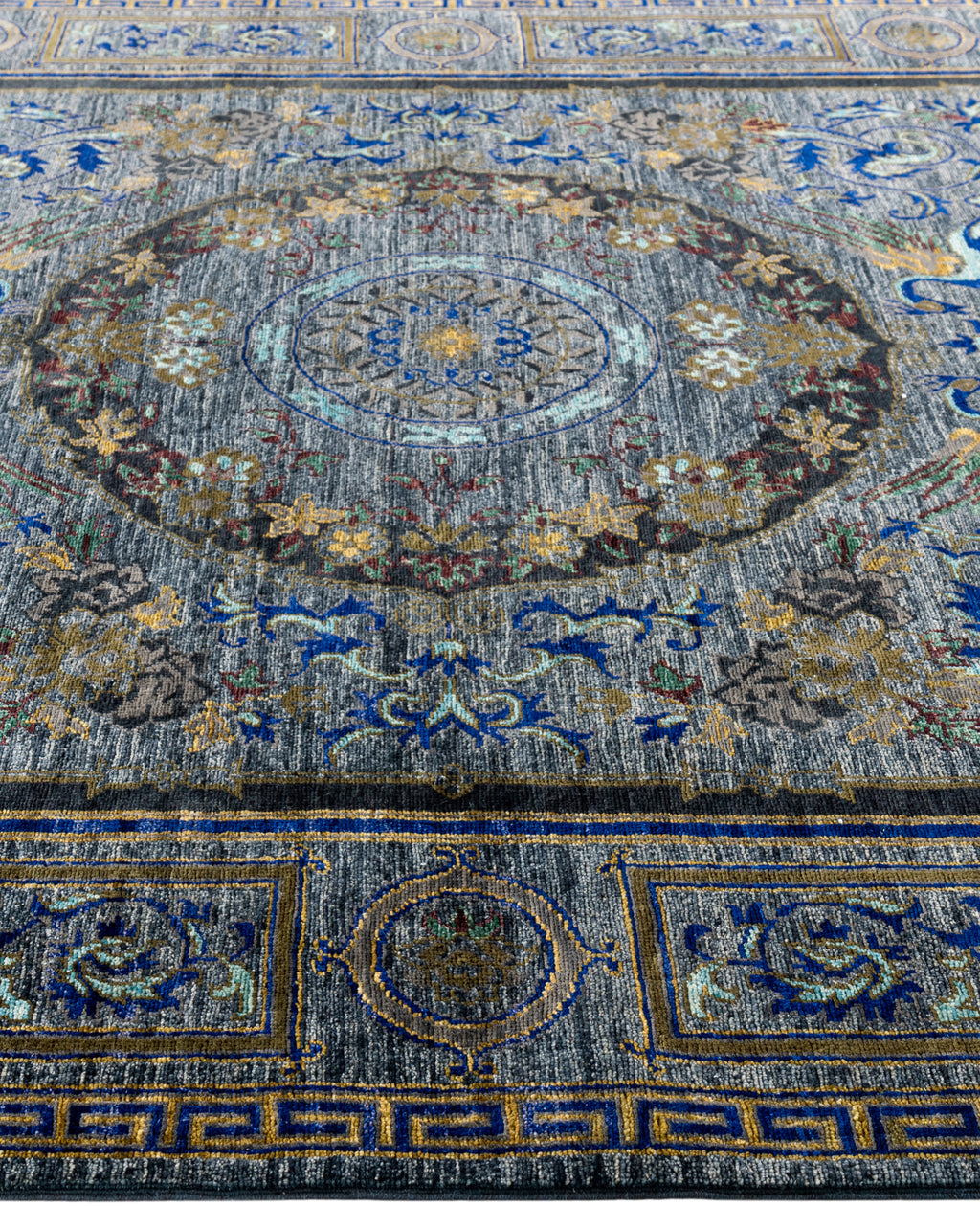 Imperial Phoenix Blue El Dokuma Yün Halı 268 x 186 cm