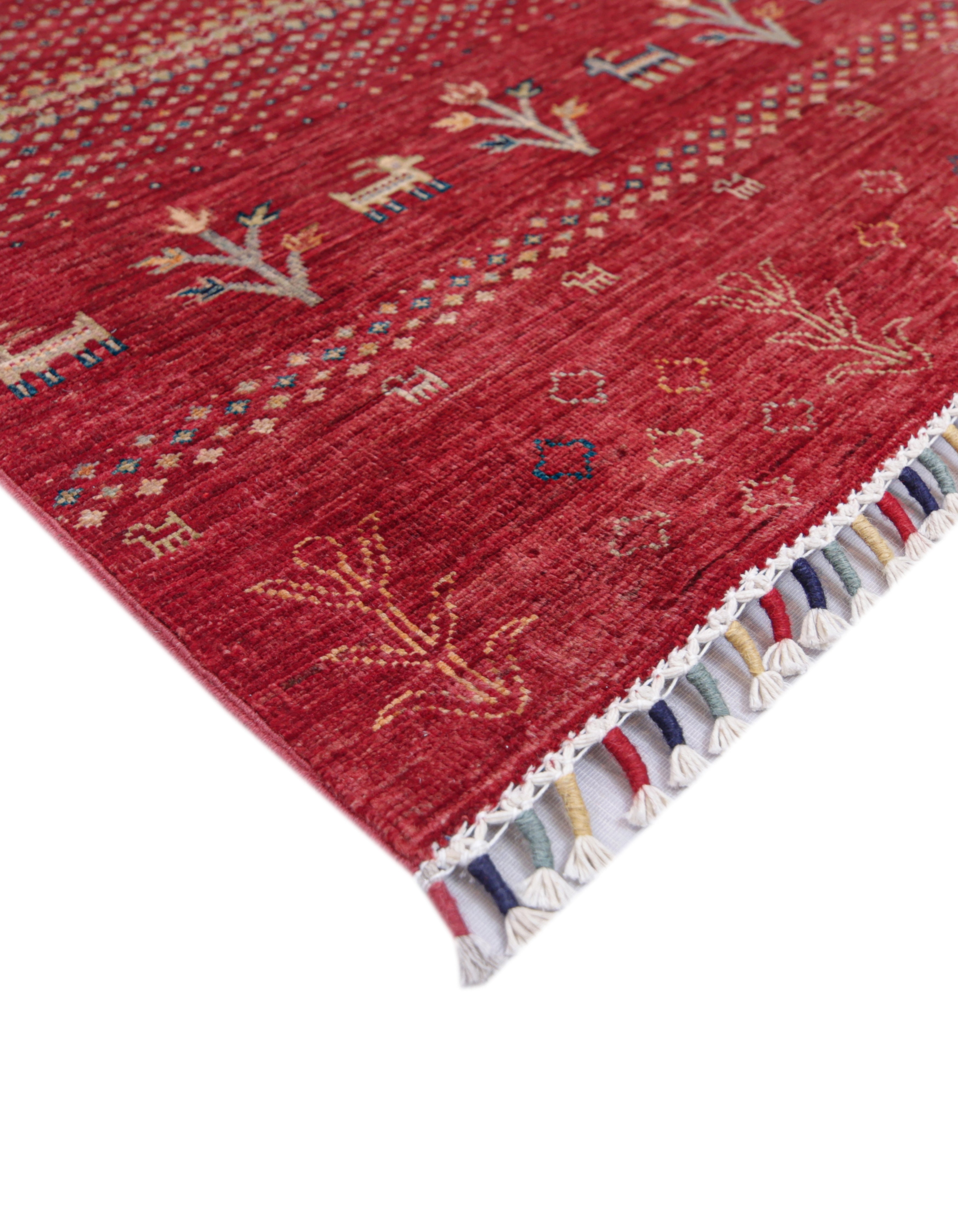 Gabira Crimson El Dokuma Yün Halı 294 x 212 cm