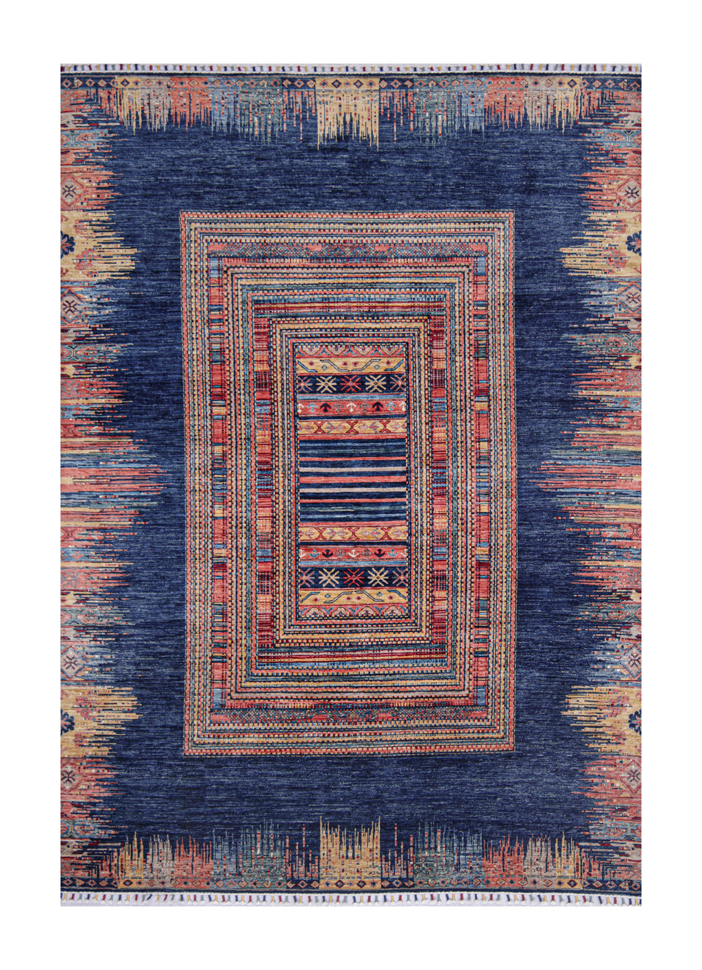 Zerava Indigo El Dokuma Yün Halı 297 x 211 cm