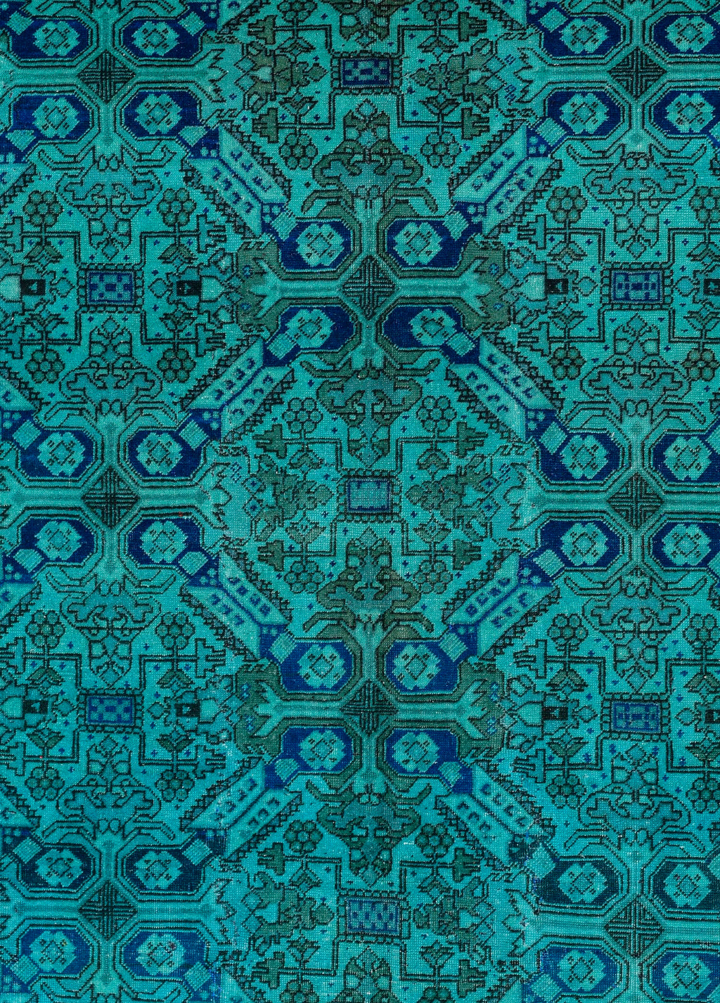 Obsidian GridVintage El Dokuma Yün Halı 277x195 cm