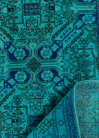Obsidian GridVintage El Dokuma Yün Halı 277x195 cm
