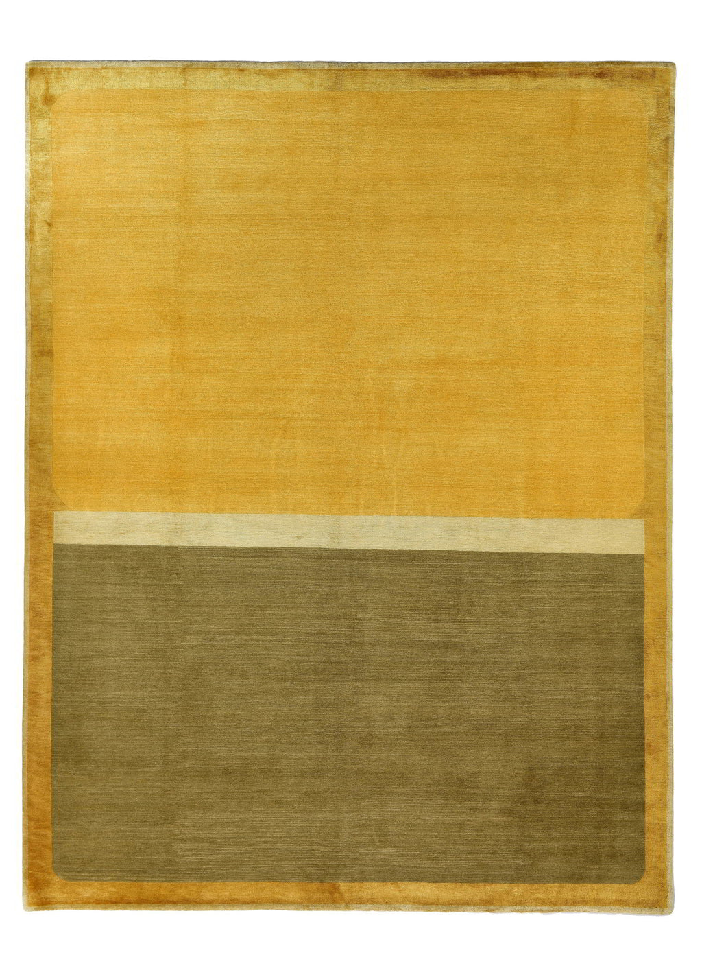 Okerra Hand-Woven Wool and Silk Carpet 302x241 cm