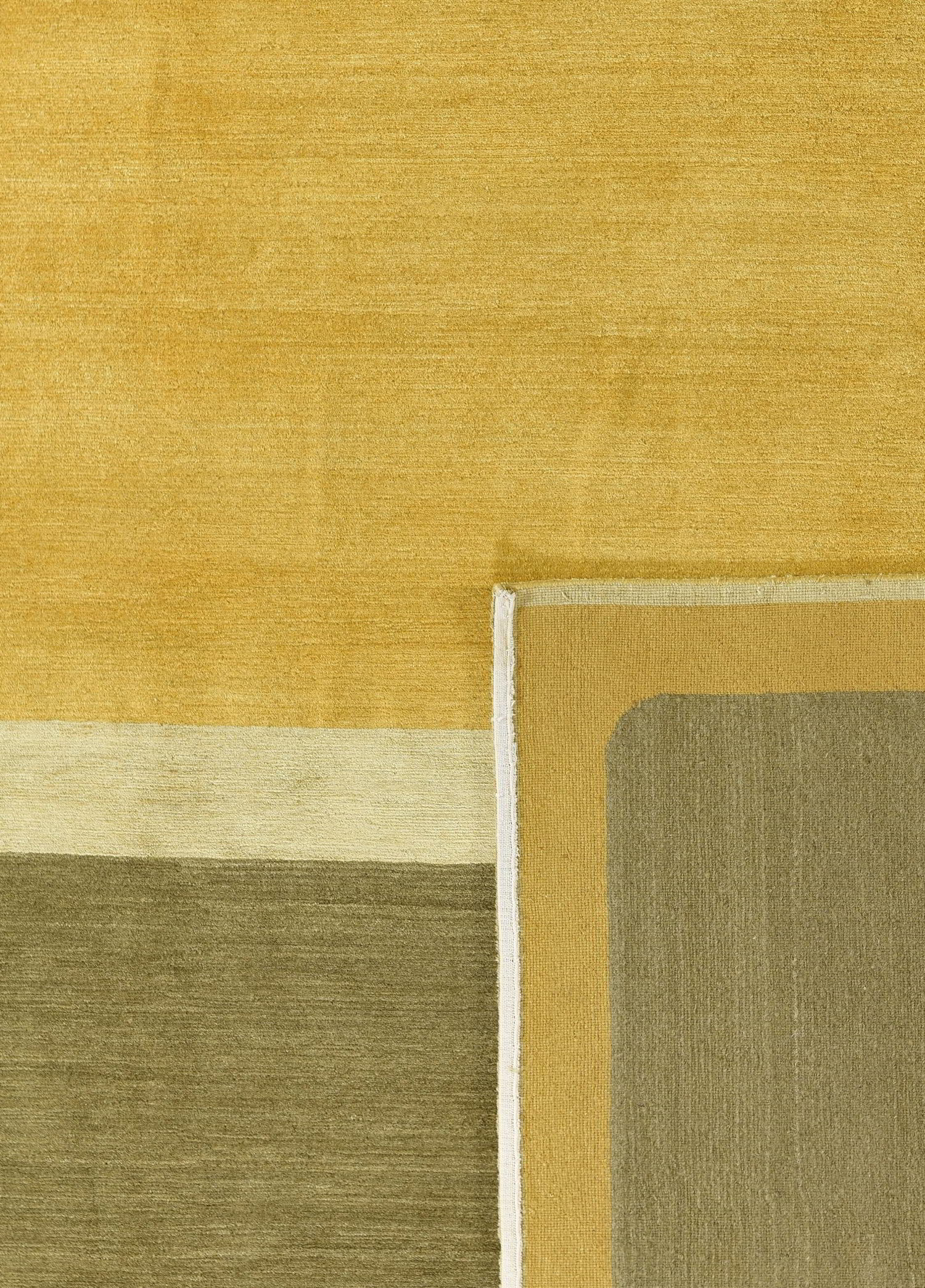 Okerra Hand-Woven Wool and Silk Carpet 302x241 cm