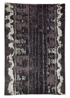 Velorra Grey Hand-Woven Wool and Silk Carpet 241x170 cm