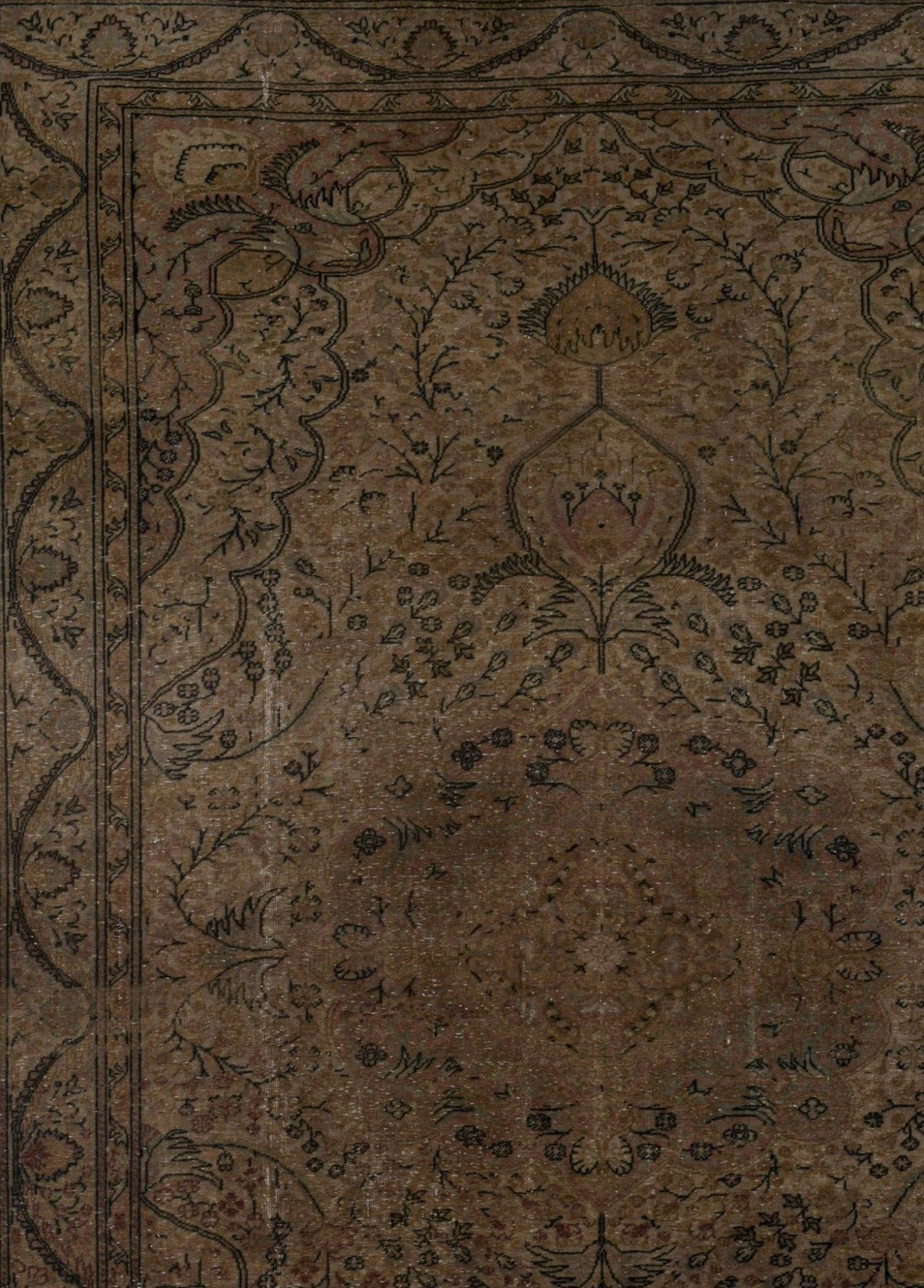 Darveth Linen Vintage El Dokuma Yün Halı 292 x 197 cm - Borr Halı
