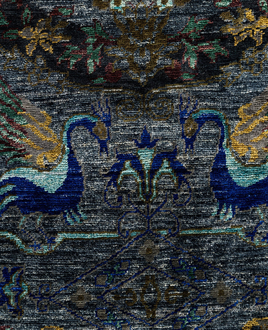 Imperial Phoenix Blue El Dokuma Yün Halı 268 x 186 cm - Borr Halı