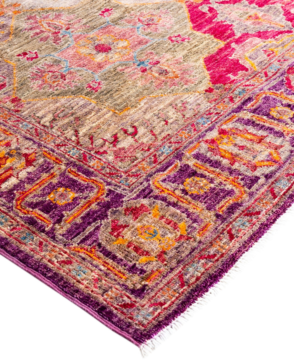 Lunaria Fuchsia El Dokuma Yün Halı 180 x 124 cm - Borr Halı