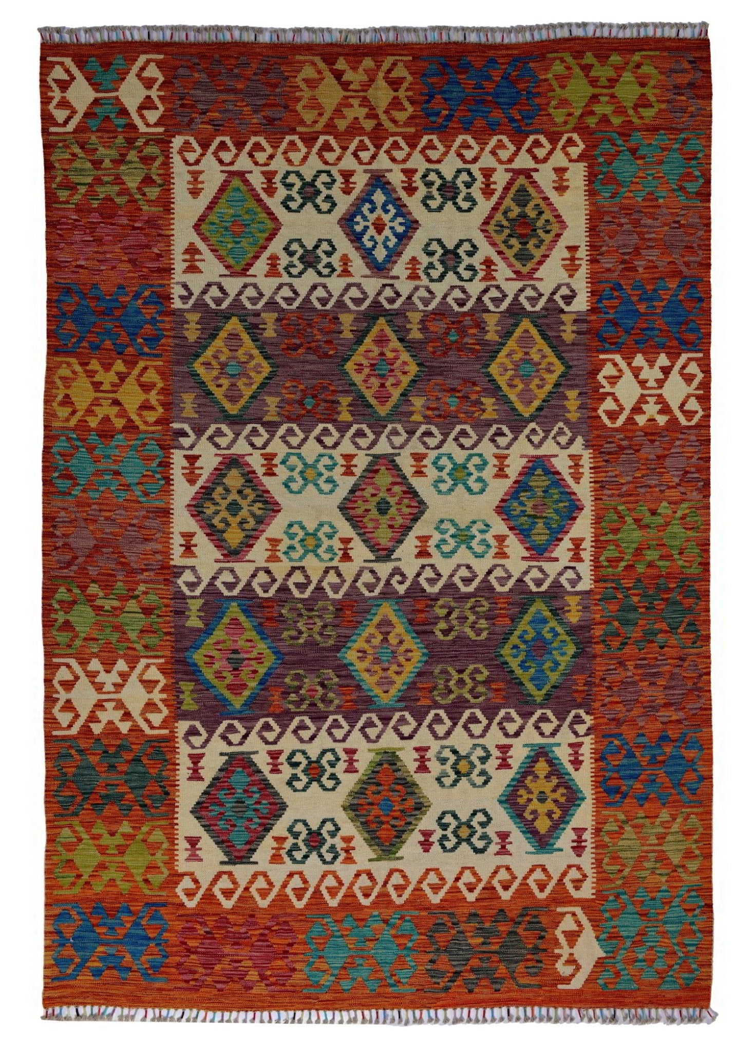 Myrren El Dokuma Yün Kilim 290x204 cm - Borr Halı