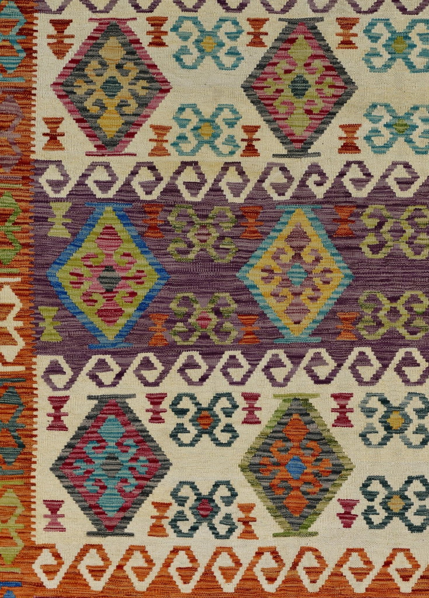 Myrren El Dokuma Yün Kilim 290x204 cm - Borr Halı