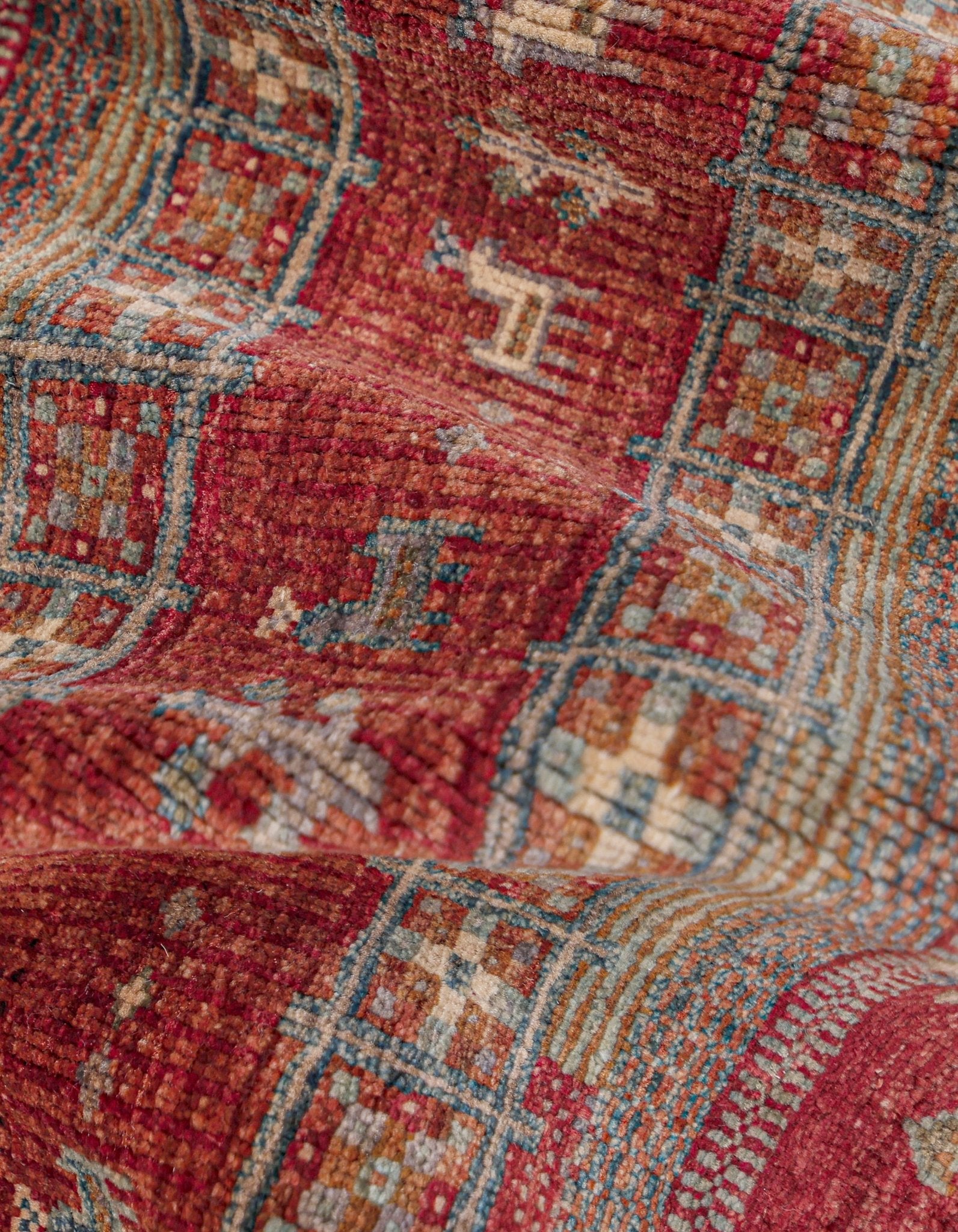 Nomadia Saffron Red El Dokuma Yün Halı 182 x 124 cm - Borr Halı