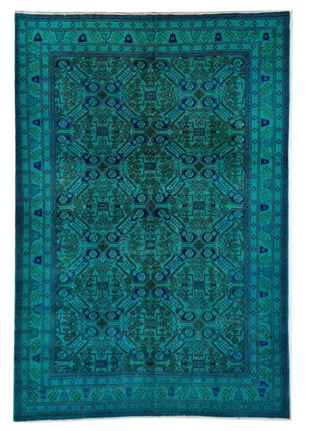 Obsidian GridVintage El Dokuma Yün Halı 277x195 cm - Borr Halı