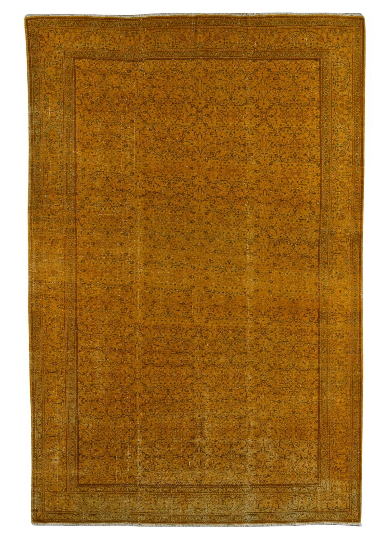 Varzane Saffron Vintage El Dokuma Yün Halı 296 x 195 cm - Borr Halı