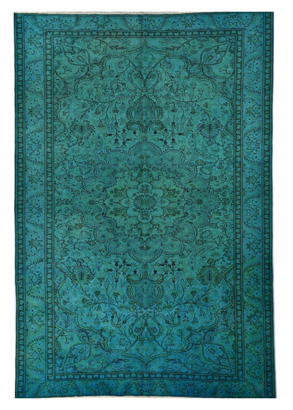 Verdigris Pattern Vintage El Dokuma Yün Halı 282x196 cm AND991068282X196553